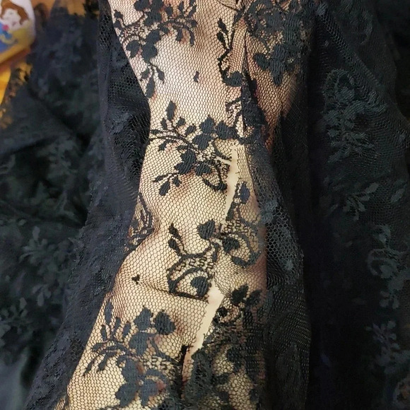 Jessica McClintock 2 Vintage Lace Overlay Mermaid Dress Strapless in Black - Picture 11 of 12